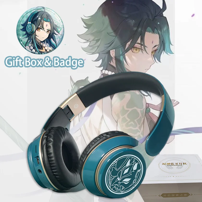 Наушники Genshin Impact Xiao Cosplay Prop Беспроводная Bluetooth-гарнитура 2 в 1 Игровые наушники с