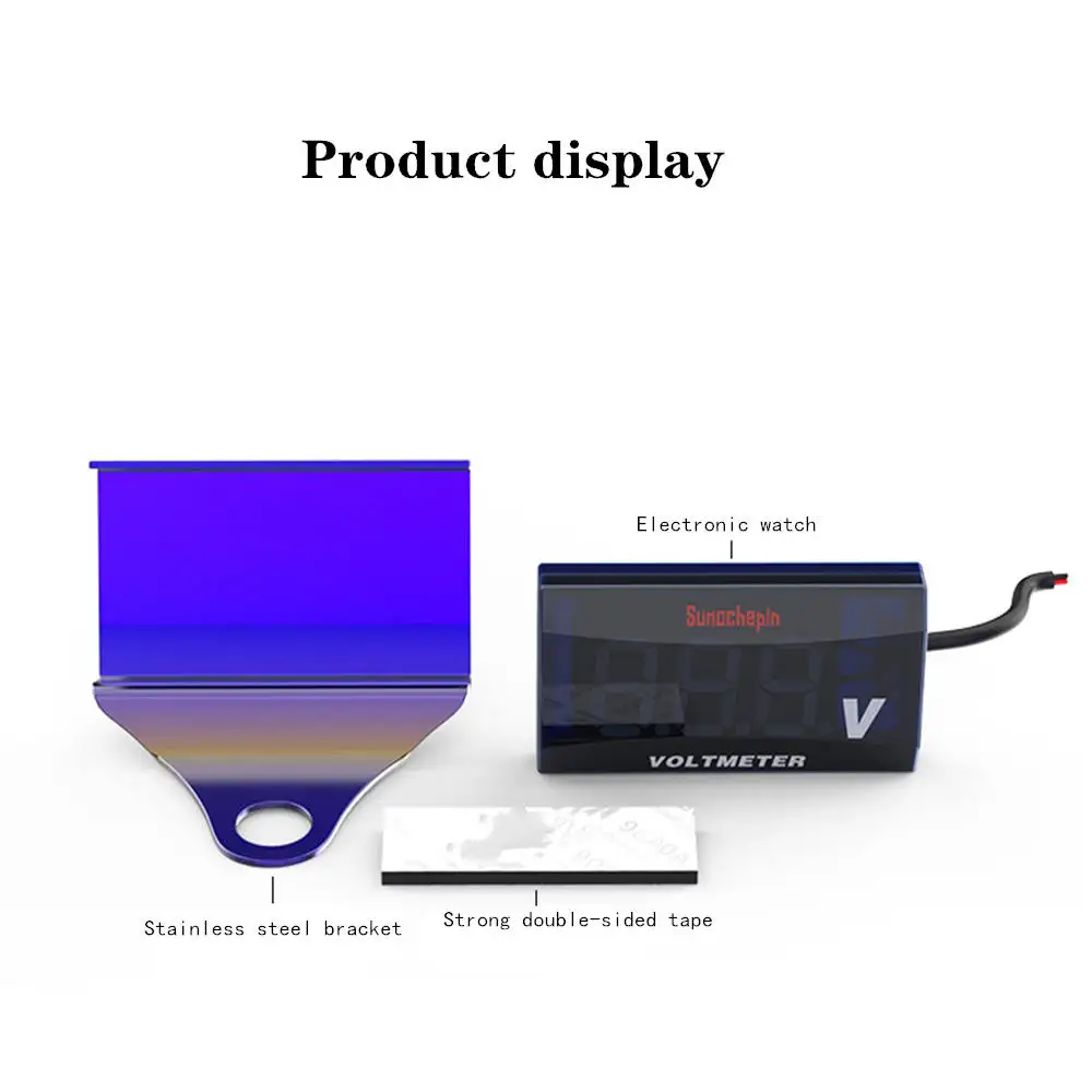 Цифровой вольтметр аксессуары для мотоциклов со светодиодным дисплеем
