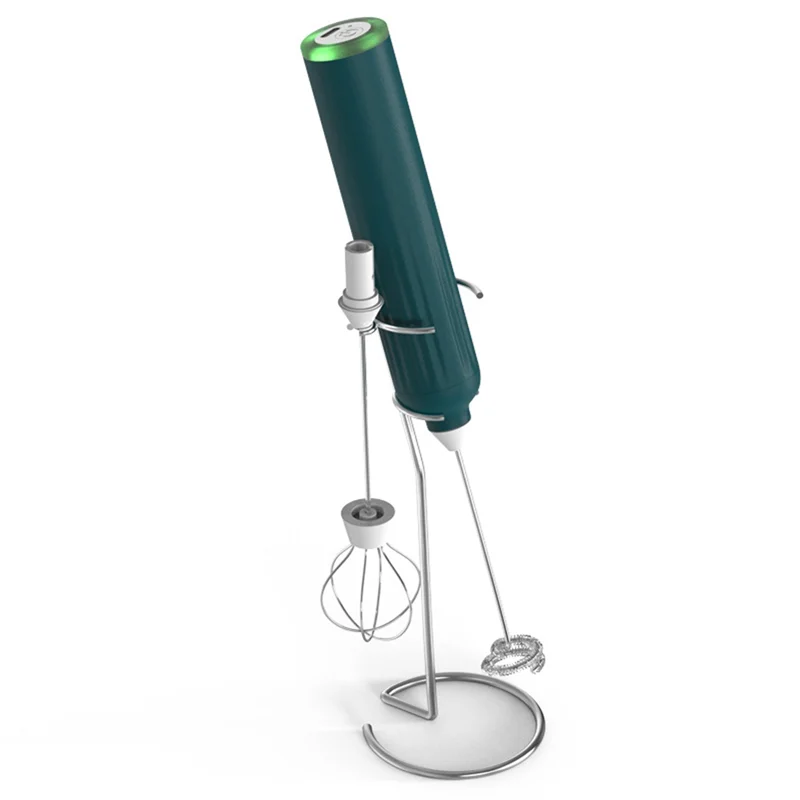 

Portable Electric Milk Frother Rechargeable Foam Maker Handheld Foamer High Speeds Drink Mixer Electric Whisk Green