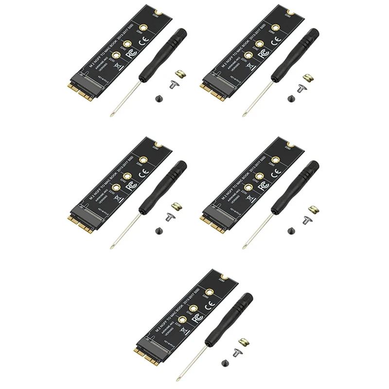 

5X M.2 NVME SSD Convert Adapter Card For Air Pro Retina 2013-2017 NVME/AHCI SSD Kit For A1465 A1466 A1398 A1502