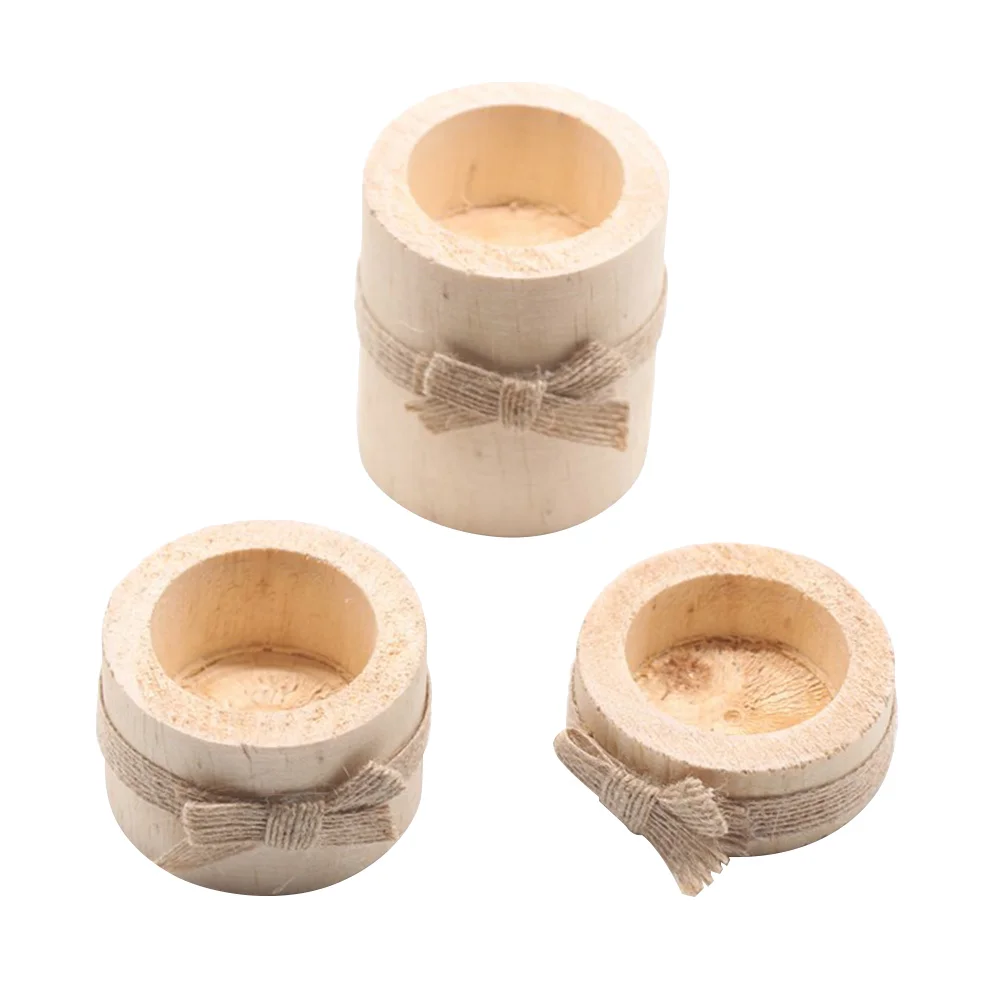 

Holders Candlestick Tealight Holder Votive Wooden Tea Light Bowl Stand Wood Pillar Base Rustic Centerpiece Tall Decorative