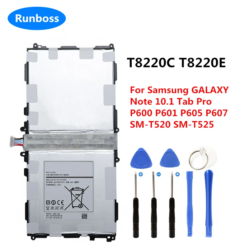 

Original T8220C T8220E 8220mAh Battery For Samsung Galaxy Note 10.1 Tab Pro P600 P601 P605 P607 SM-T520 SM-T525 Tablet Batteries