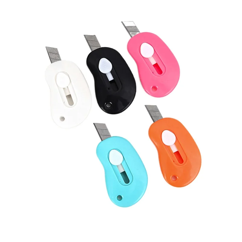

5Pcs/lot Cute Color Mini Portable Utility Knife Box Paper Cutter Cutting Paper Razor Blade Office Stationery Cutting Supplies