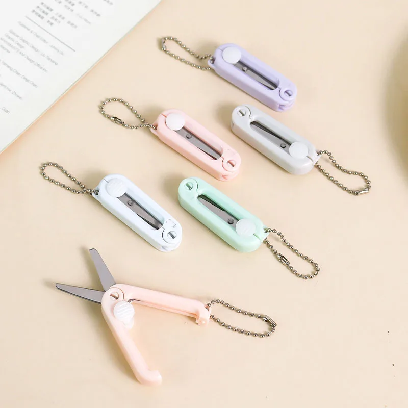 creative Mini Portable Folding Scissors Morandi Simple Paper-Cutting Art Tool Stationary Scissors Office School Supplies