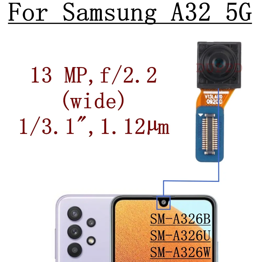 Передняя задняя камера для Samsung Galaxy A32 5G A326B A326W SM-A326U Широкосторонний модуль