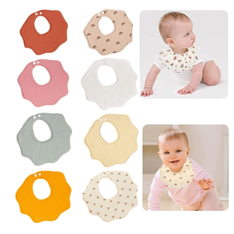 

Flower Shape Bib Thickened Burp Cloth Drool Bib Baby Feeding Bib Teething Towels