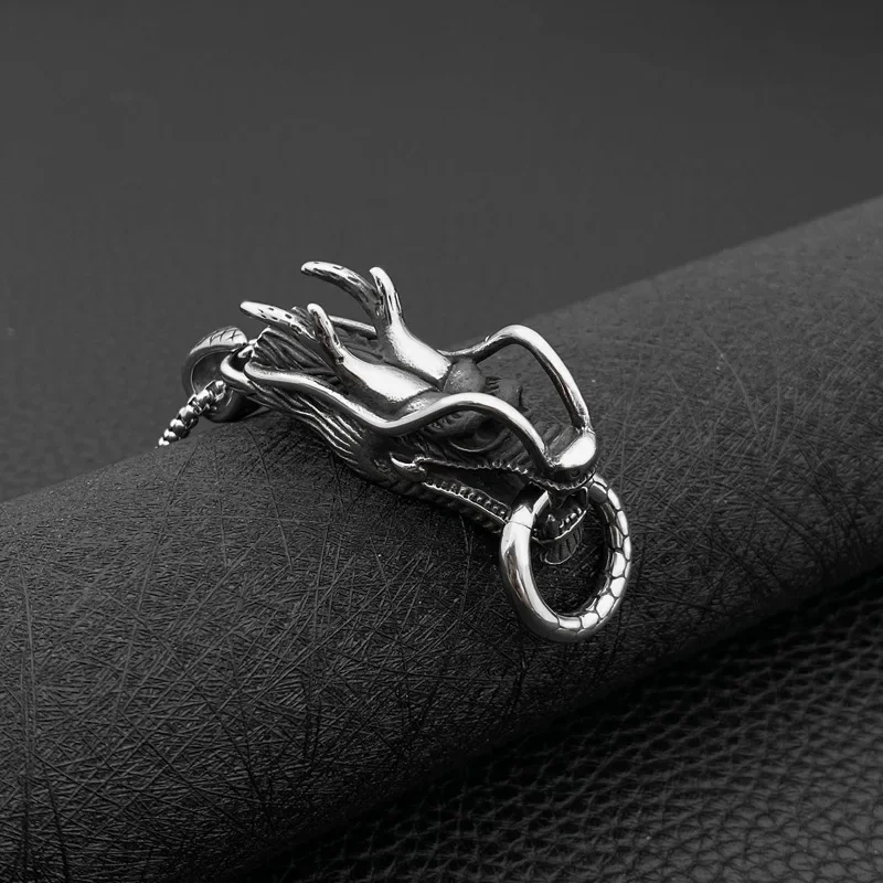 Титановая сталь нержавеющая кулон зодиакального дракона ожерелье из титановой