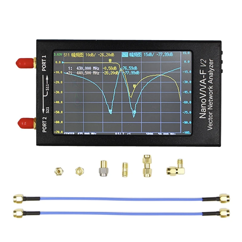 

4.3 Inch Vector Network Analyzer S-A-A-2 Nanovna-F V2 Antenna Shortwave HF VHF UHF Antenna Analyzer Black