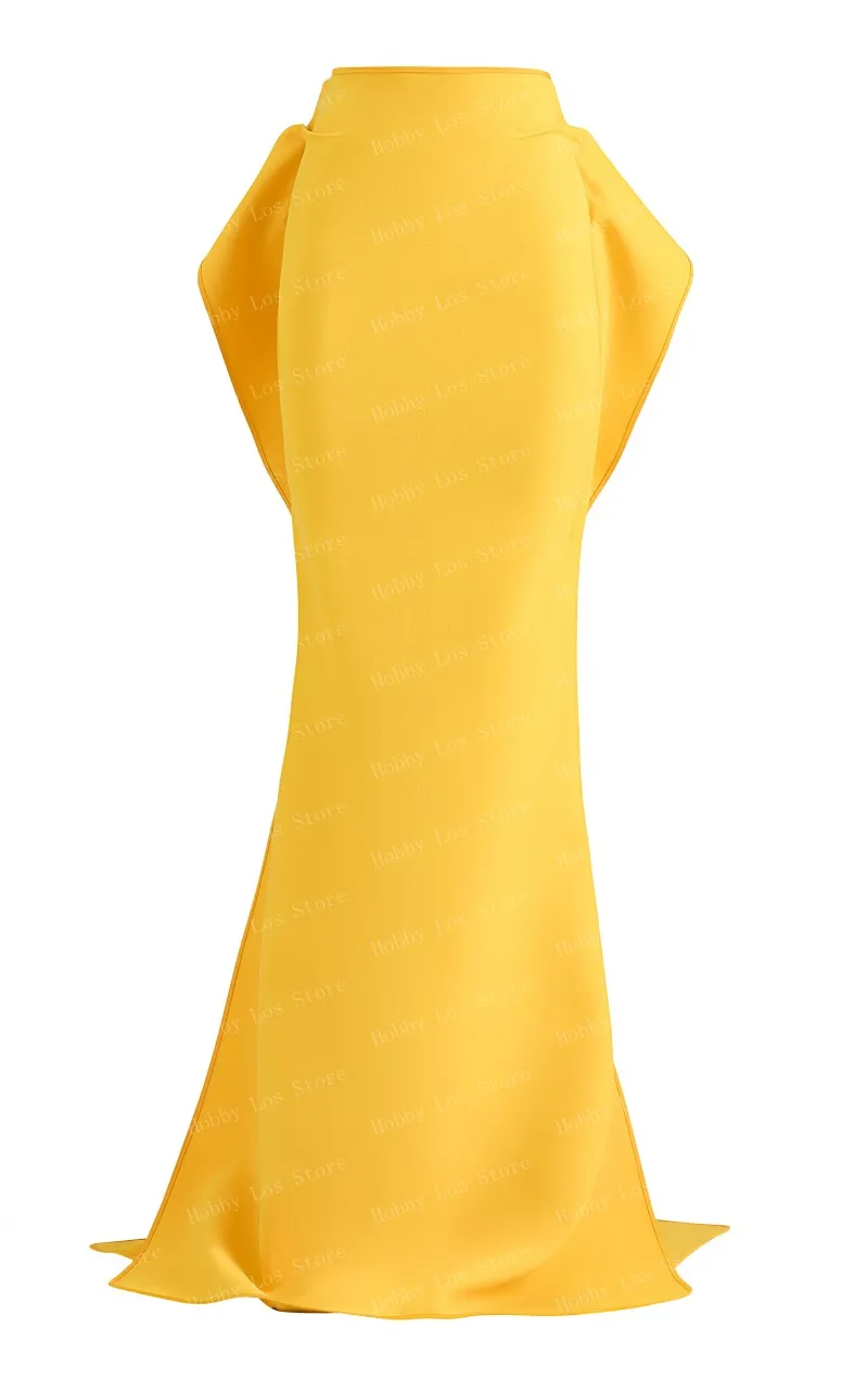 Юбка-годе атласная с завышенной талией и рюшами