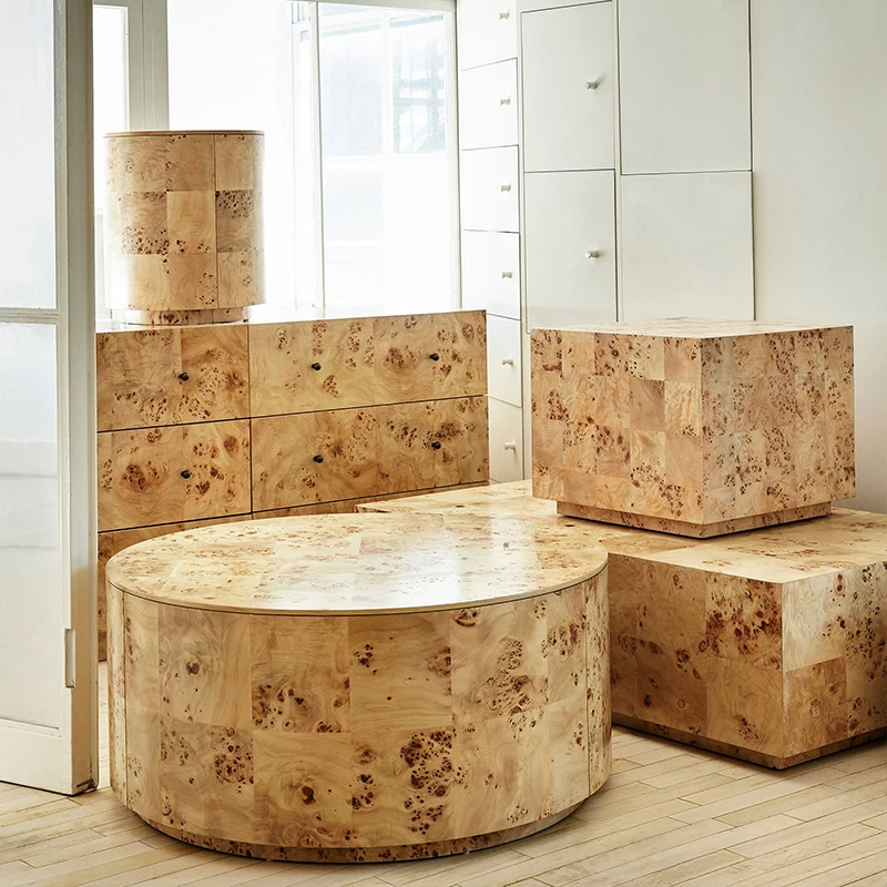 Новый продукт современный простой деревянный боковой столик натуральный цвет