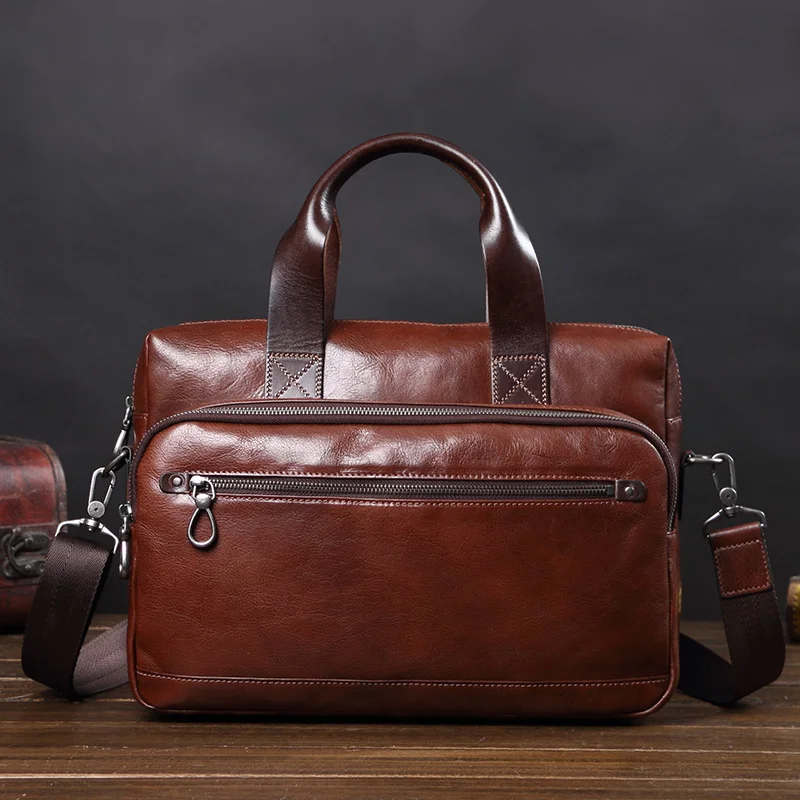 Деловая кожаная сумка для мужчин, Модный повседневный портфель на плечо, сумка-мессенджер для компьютера, дорожные сумки, вместительная кожаная сумка 2023