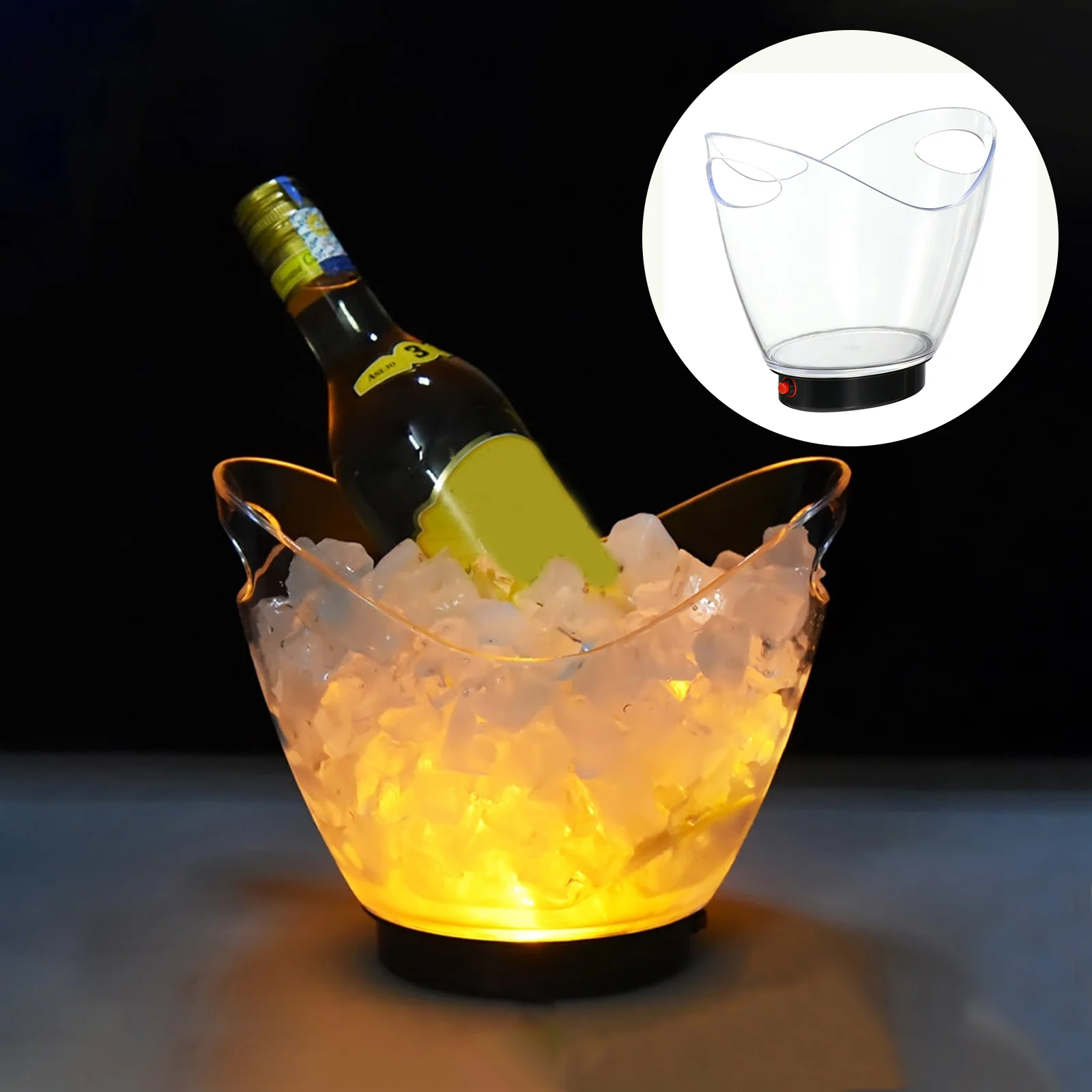

Bucket Icecooler Champagne Beverage Chiller Tub Bottle Beer Led Clear Light Barholder Drink Drinkscocktail Acrylic Bin Chilling