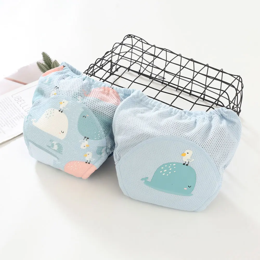 

Летнее хлопковое тренировочное нижнее белье для маленьких девочек, брюки для тренировок, водонепроницаемые многоразовые тканевые подгузники, подгузники, шорты, 2 шт.