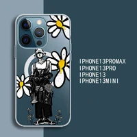 super magnetic magsafe retro mountain sunrise design phone case for iphone 13 12 pro max mini flower