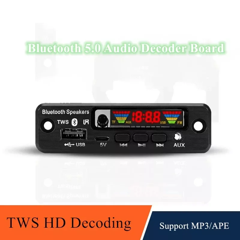 

Bluetooth 5V 5.0 MP3 APE Decoder Board Module Car USB MP3 Player USB FM Aux Radio for Car Integrated Remote