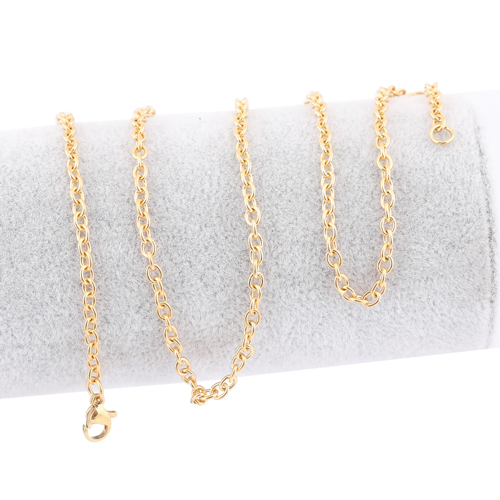 

5 шт., позолоченные цепочки из нержавеющей стали, 3 х4 мм, 60 см