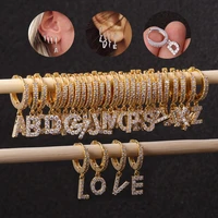 1piece single letter earrings for women earrings jewelry 2022 round ears cuffs stainless steel hanging earrings for mother day