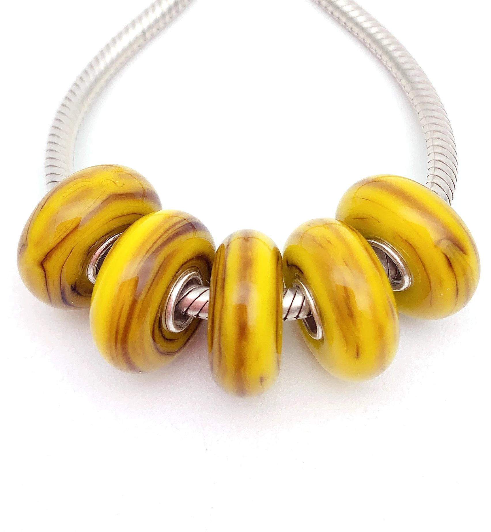 

YG368 5X 100% Authenticity S925 Sterling Silver Beads Murano Glassbeads NEW Fit European Charms Bracelet Diy Jewelry Lampwork