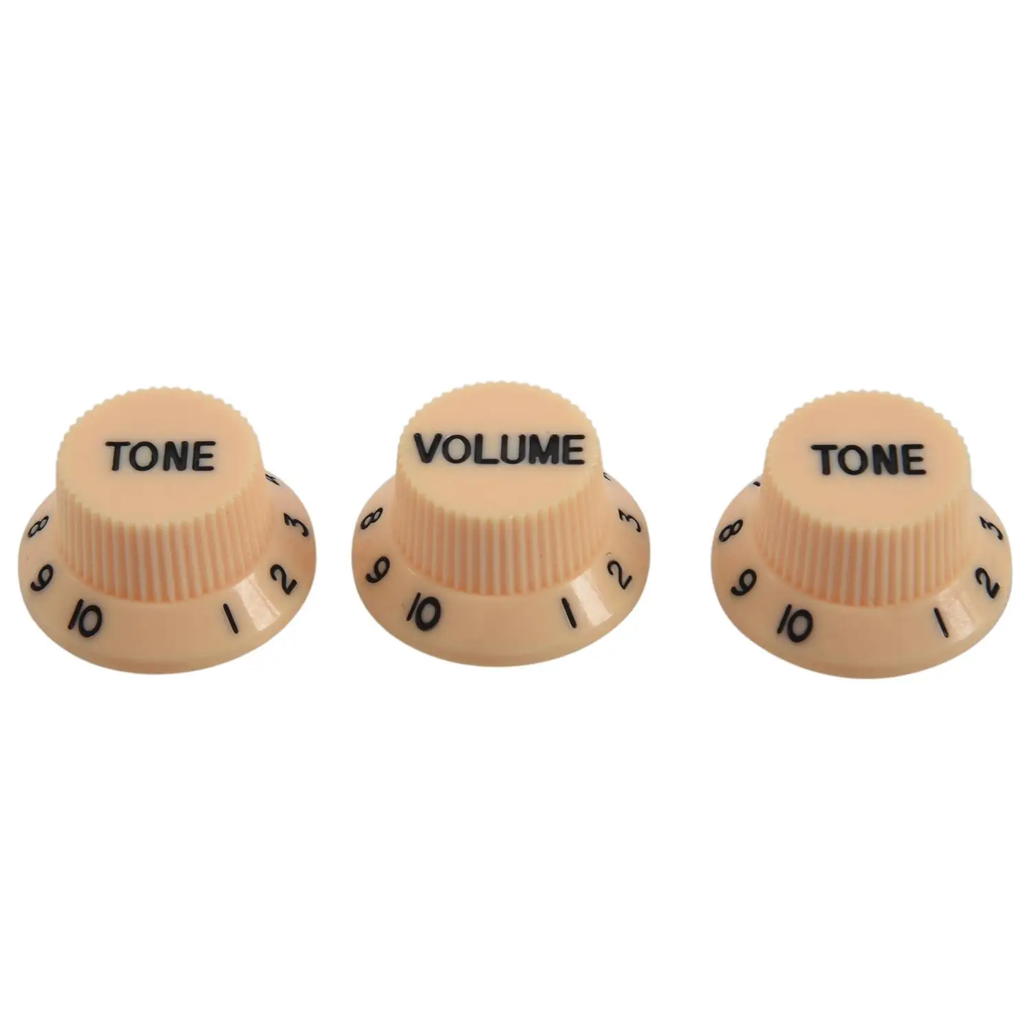 

New Cream Dark Blue Font 1 Volume& 2 Tone Guitar Control Knobs For Fender Strat