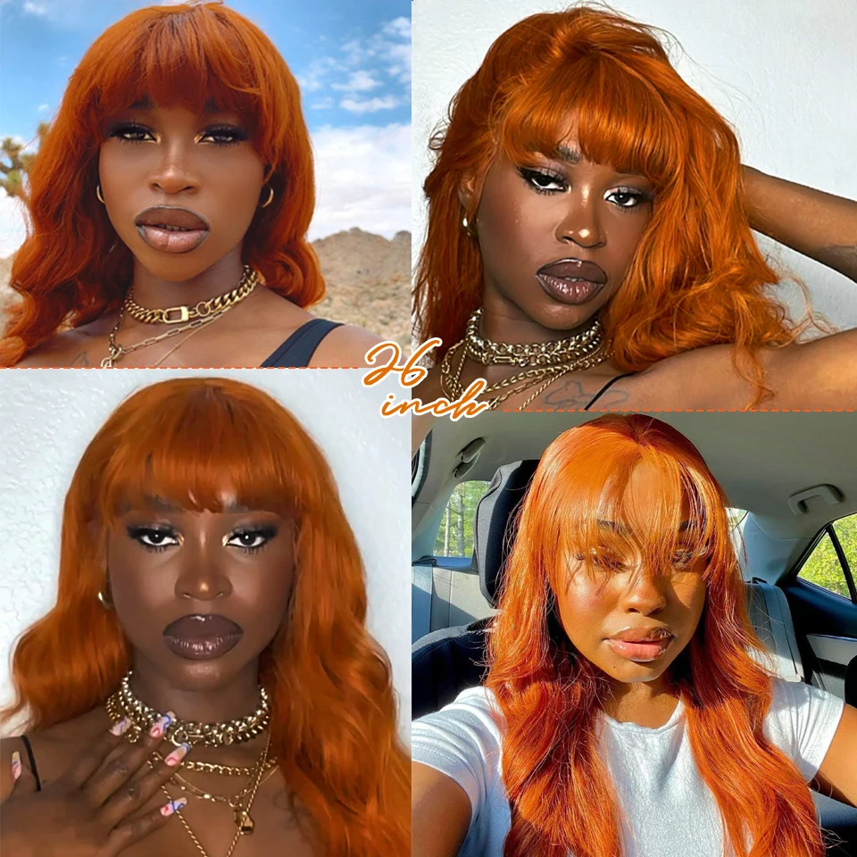 Дебютные длинные волнистые человеческие волосы парики с челкой короткие без