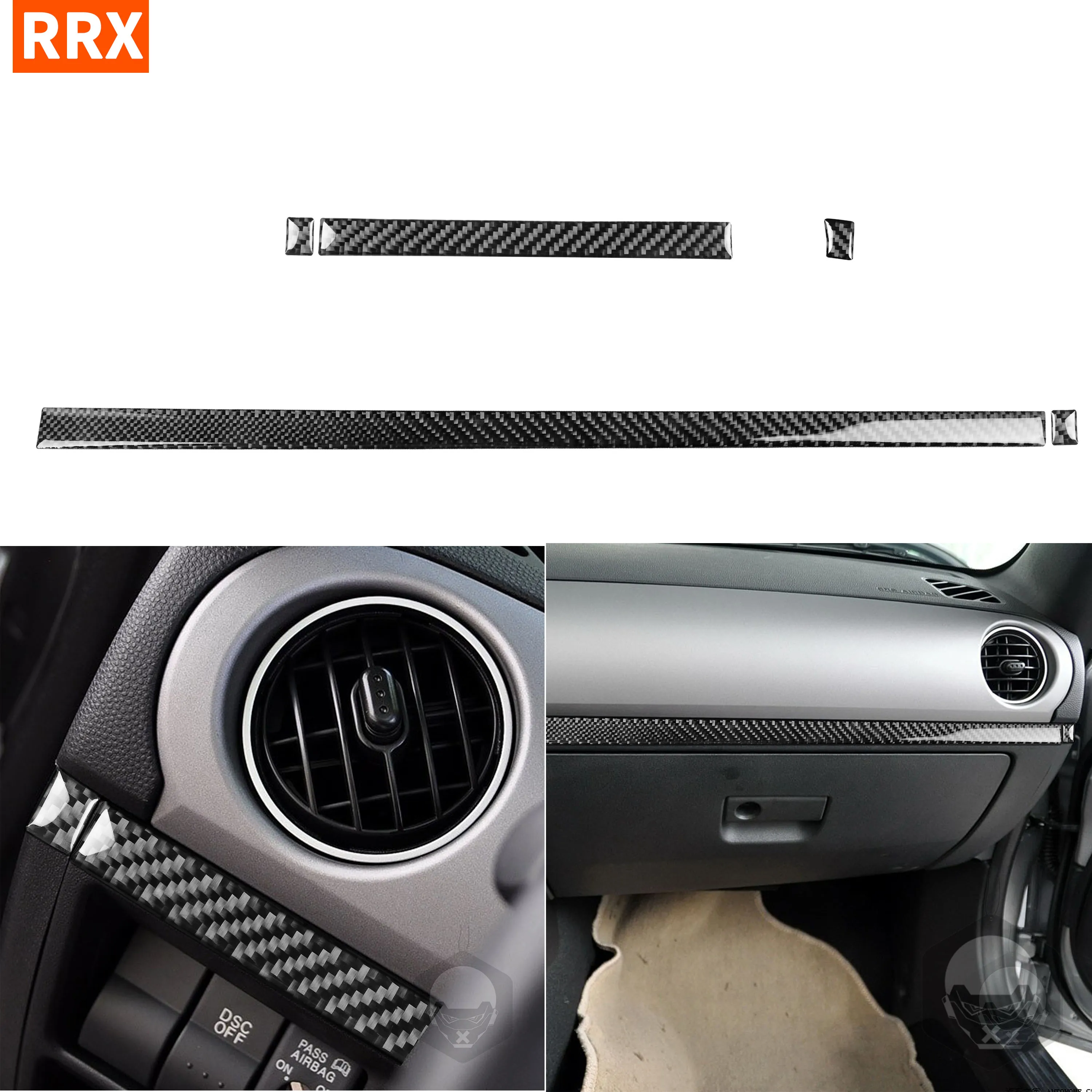 

For Mazda MX-5 Miata MX5 NC 2009 2010 2011 2012 2013 2014 2015 Carbon Fiber Sticker Dashboard Copilot Decorative Strips Interior