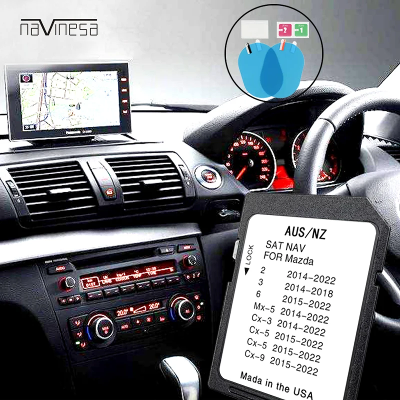

Karta SD Navi Upgrade kit Australia New Zealand For Mazda 3 6 CX3 5 9 MX5 Navigation 16GB Sat Nav with Anti Fog Reaview Stickers