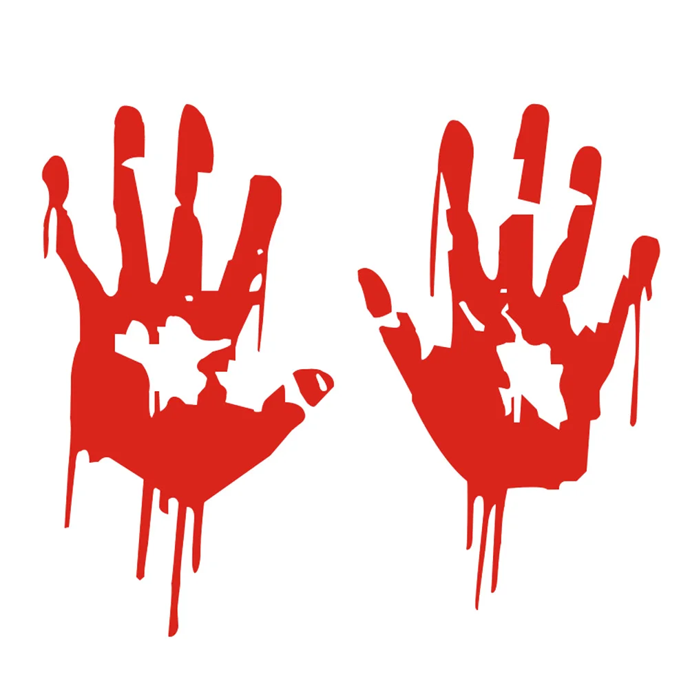 

Reflective Car Stickers Handprint Creative Decals Waterproof Auto Decoration Car-styling (Red)
