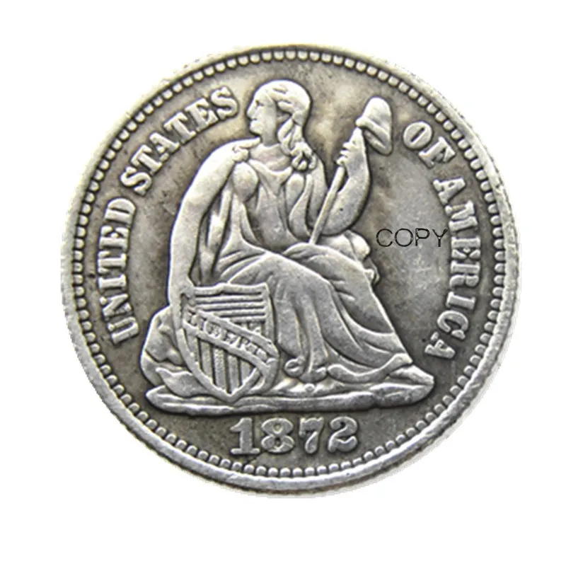 США 1872 P/S свобода сидя половина монеты Легенда наверняка Копировать монеты
