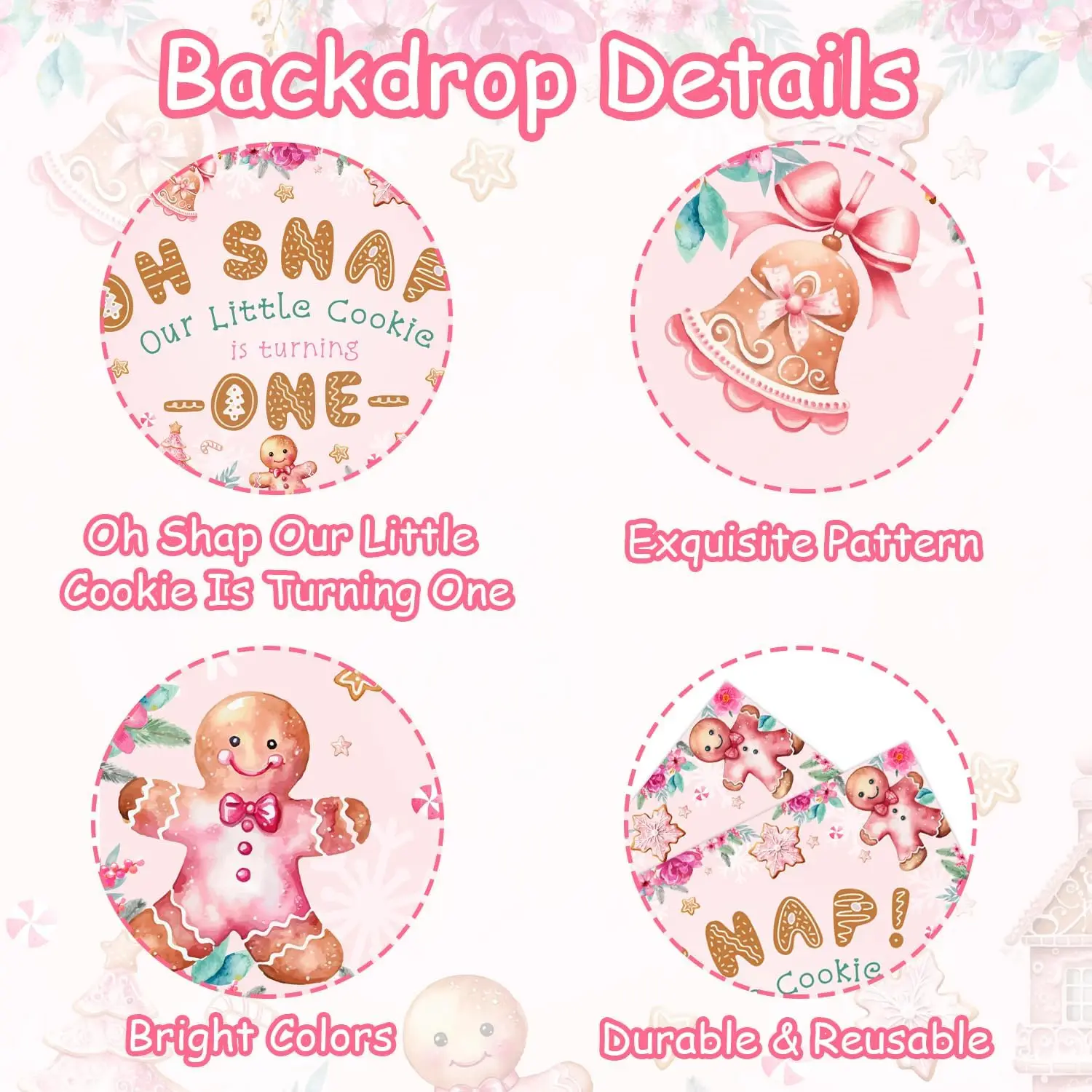 Рождественский имбирный розовый Хлеб 5 х3 фута украшение на 1-й день рождения наше