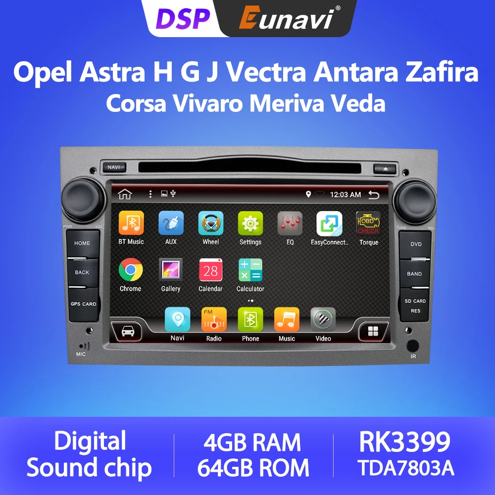 Eunavi 2 Din Android 10 автомобильный Радио мультимедийный плеер для Opel Vectra C Zafira B Corsa D Astra H J