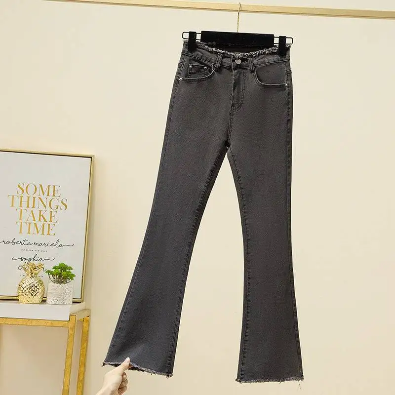 

Women's Winter Warm Plush Jeans for Female Korean Pants with Pockets and Zip Button High Waist Long Female Skinny Denim Trousers