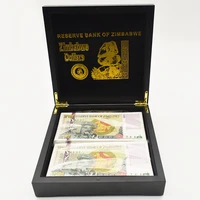 200pcs box zimbabwe banknotes one bicentration dollars wooden box set with anti counterfeiting logo to collect business gifts