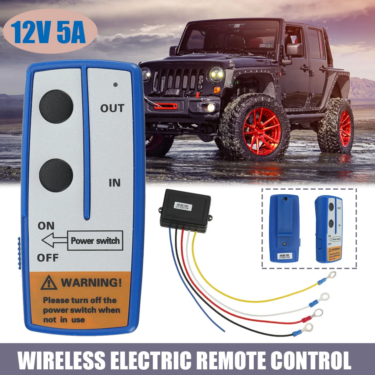 

For Jeep ATV 12V 50FT/ 15 Meter Electric Winch Wireless Remote Control System Truck Winch Warn Ramsey With Receiver