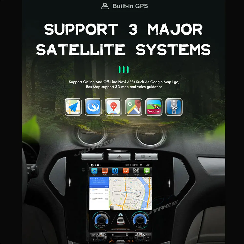 Автомобильный мультимедийный плеер в стиле Tesla с GPS и навигацией для Ford Mondeo Fusion mk4