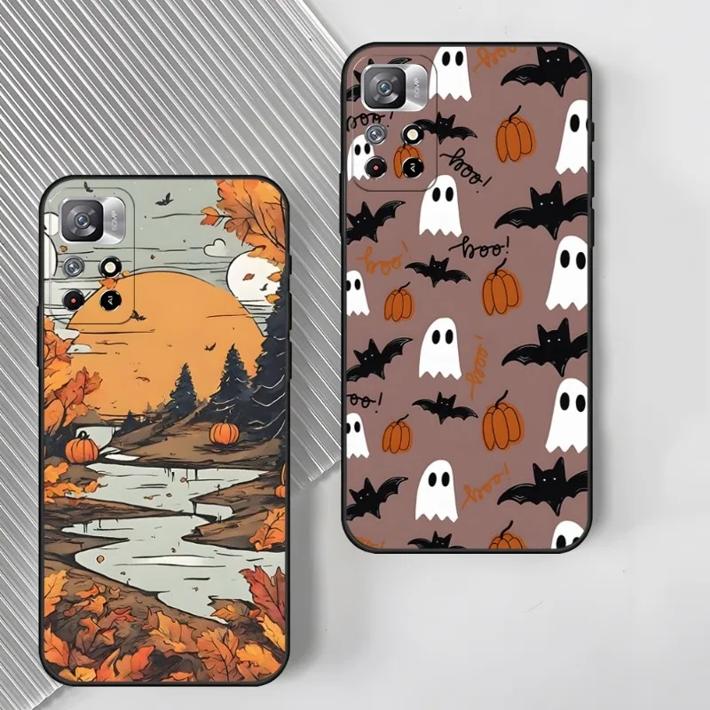 Осенние листья Осенняя Тыква Хэллоуин телефонная лампа 2023 для Redmi 12 Poco X3 чехол PRO