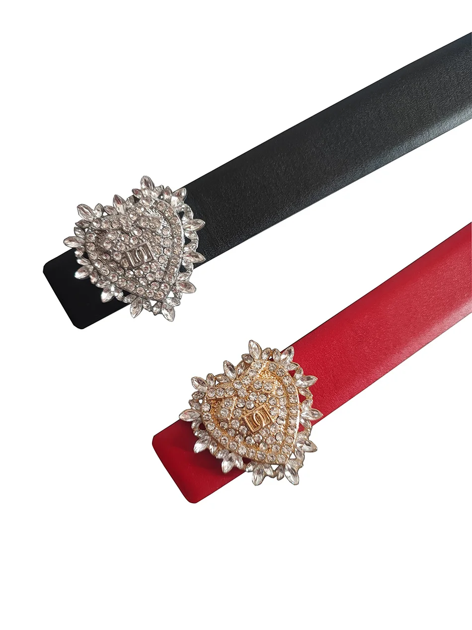 Women's fashion double-sided leather belt women's belt cow belt trend design 2.5cm female belt