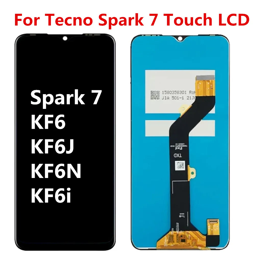 

For Tecno Spark 7 Display KF6J KF6N LCD Touch Screen Digitizer For Tecno Spark 7 LCD Pantalla Assembly Phone Parts