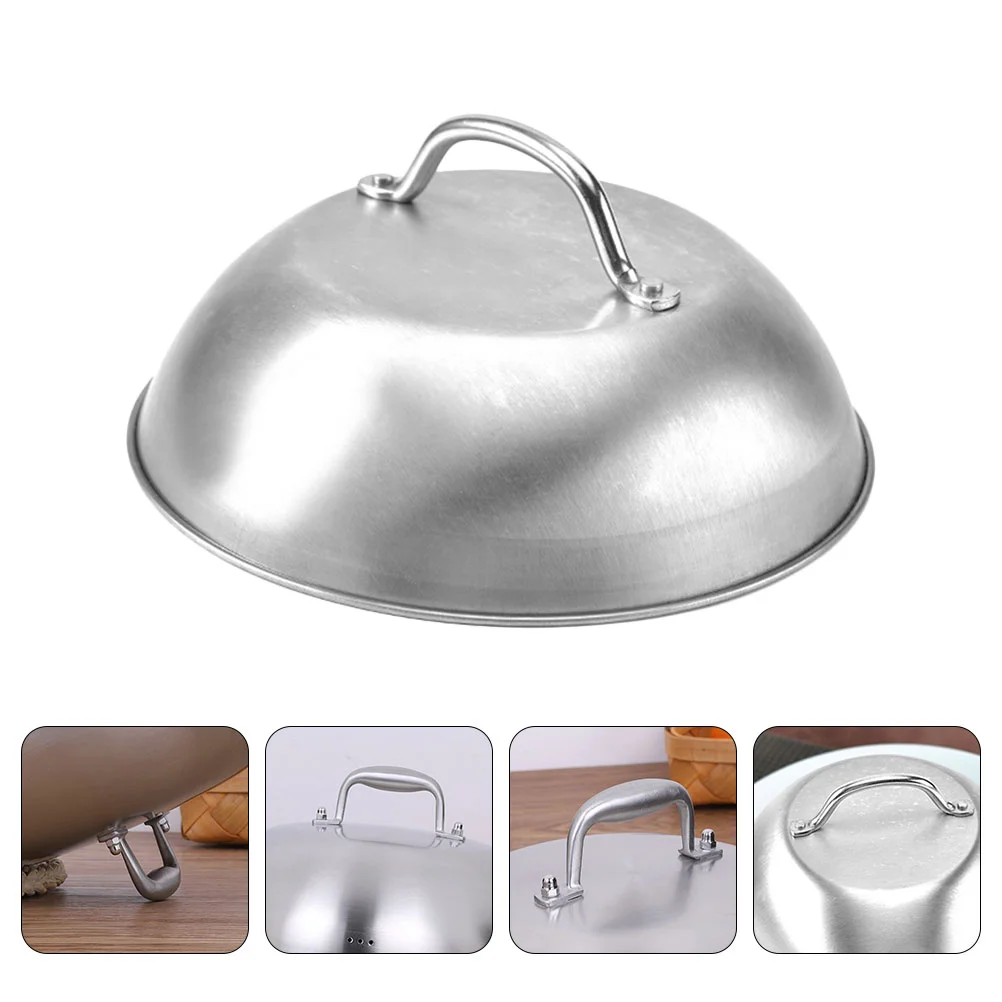 

Cover Dome Food Basting Grill Dish Steak Griddle Melting Lid Steel Stainless Cheese Cooking Steaming Round Cloche Plate
