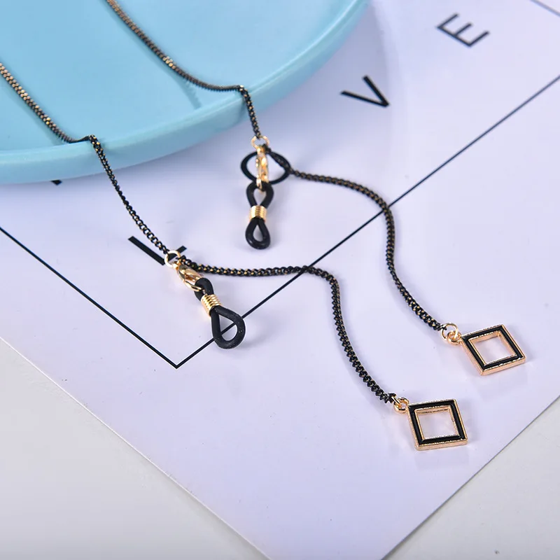 

Square Woman Sunglasses Chain Light Luxury Pendant Neck Chains Anti Falling Glasses Eyeglasses Cord Charms Kpop Necklace Party