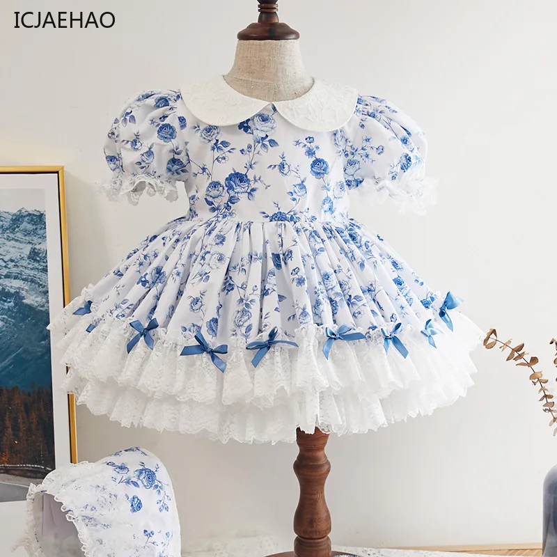 2024 одежда для маленьких девочек детские платья с испанским цветочным рисунком