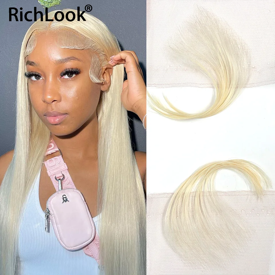 

613 Blonde Color Invisible Swiss HD Lace Baby Hair Strips Reusable Baby Hair Edge Brazilian Remy Human Hair Pre Plucked