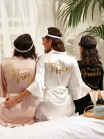personalized ruffle robe bridal party satin robes wedding day bridesmaid robes bride gift customized robe monogrammed robe