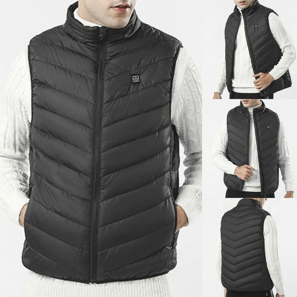 

Heated Vest Press Button Control Even Heating Three Temperature Levels Stand Collar USB Electric Heating Vest for Hiking
