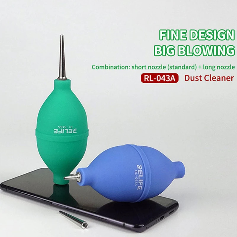 

RELIFE RL-043A 2 In 1 Phone Repair Dust Cleaner Metal Design Blowing Dust Ball for PCB PC Keyboard Camera Lens Dust Removing