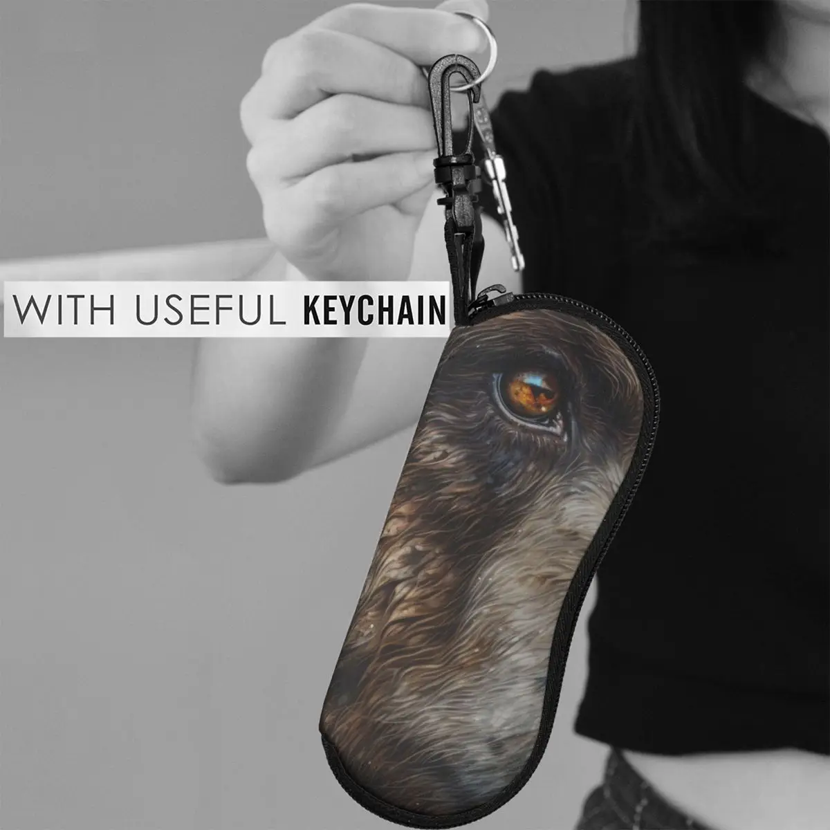 

Bear Glasses Case Animal Eyes Sunglasses Case Travel Cute Eyewear Accessory Zipper Men Women Eyeglass Protector
