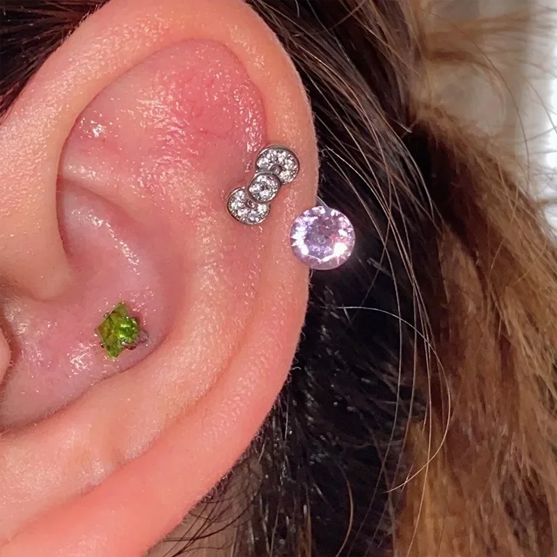 Милые серьги со стразами и кольцами для ногтей модные нежные с цирконом женщин Y2K