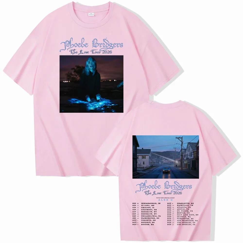 Фото Футболка Phoebe Bridgers The Lost Tour 2026 для мужчин и женщин, повседневная рубашка с короткими рукавами и круглым вырезом в стиле Харадзюку №5