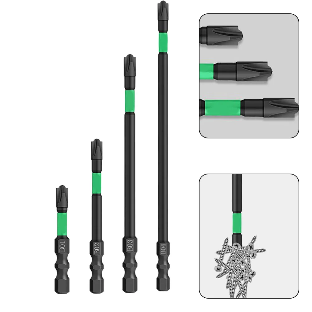 

50/75/110/150mm Magnetic Impact Screwdriver Anti-slip Cross Electric Screwdriver Alloy Steel Heat Treated Drill Bit
