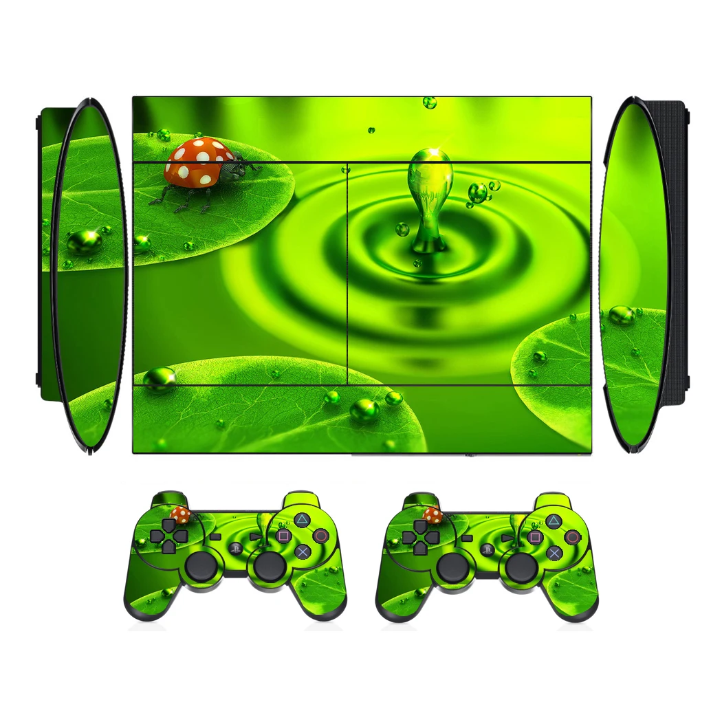 Виниловая Защитная Наклейка в виде капли воды для Sony PS3 Super Slim и 2 Наклейки на чехлы