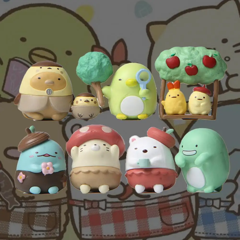 

Набор японских моделей Sumikkogurashi, 7 шт., яркие выражения, собранные, твердые настольные украшения Sumikkogurashi, игрушка для декора
